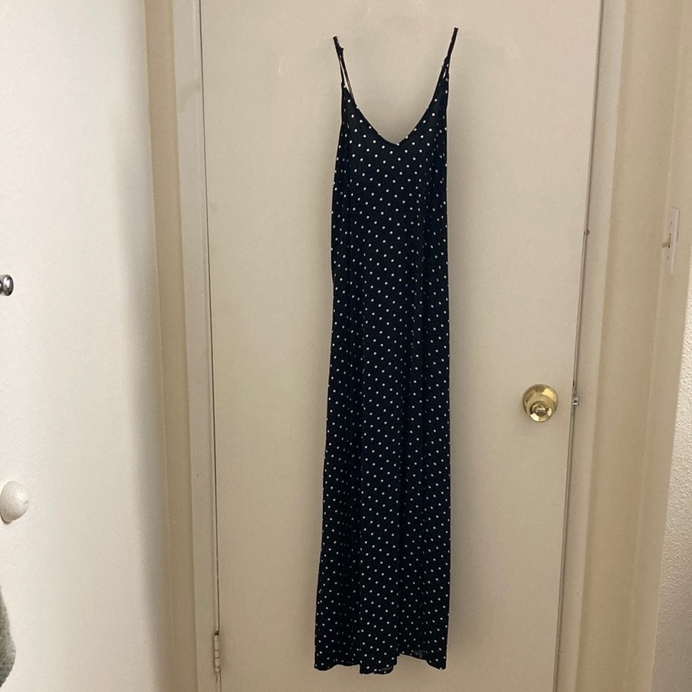 Black white polka dot midi dress